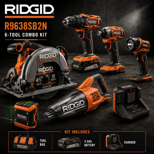 Ridgid r9638sb2n 18v - ridgid, cordless